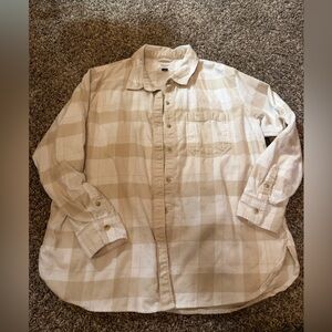 American Eagle Outfitters Beige Checkered Shirt